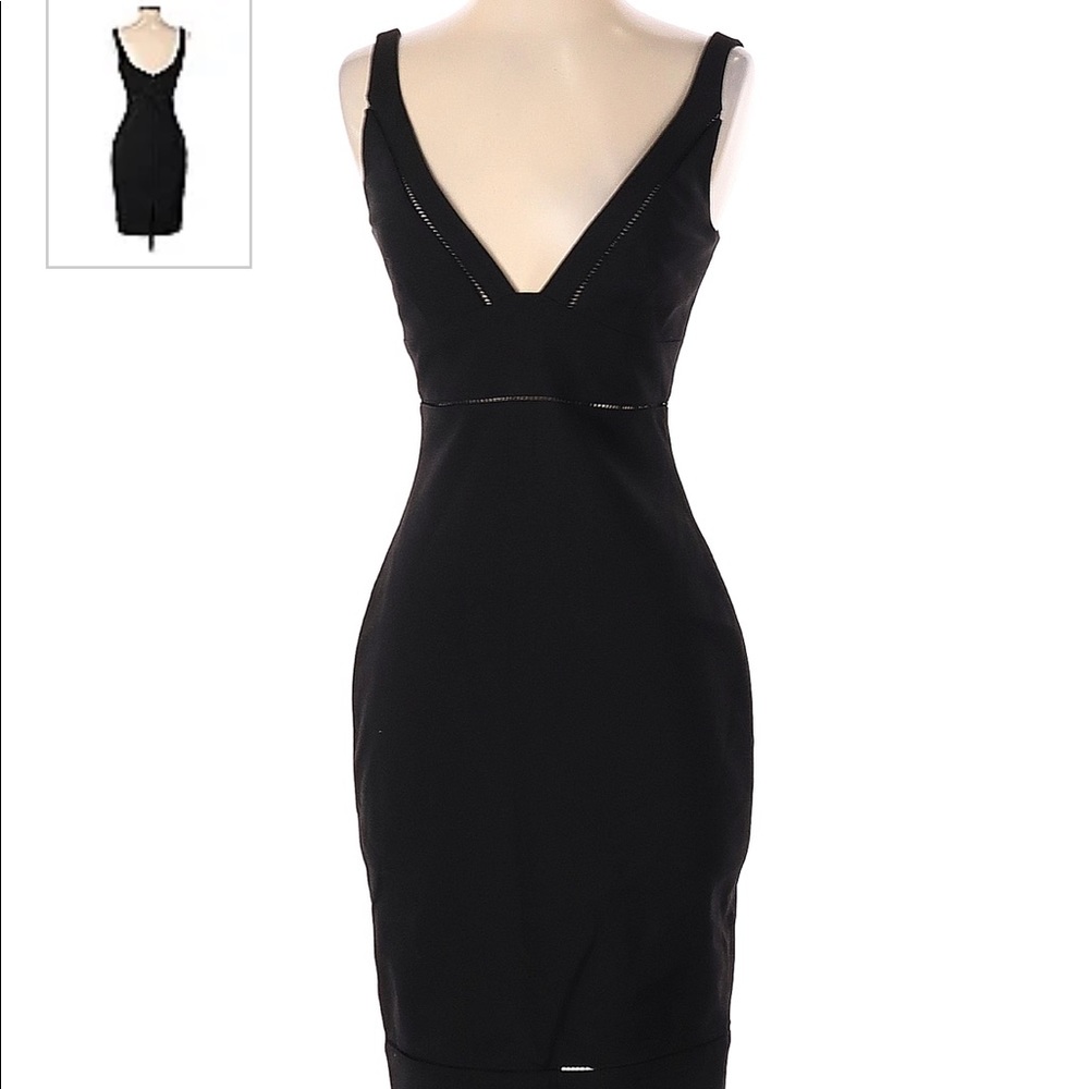 Elizabeth and James Black V-Neck Sheath Dress